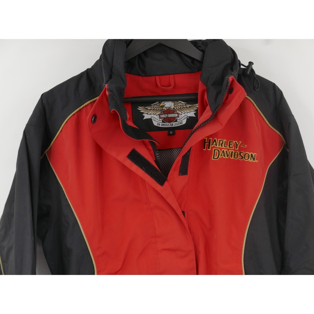 Harley-Davidson Mesh Lined Rain Jacket Hooded Nylon Windbreaker Women's Small